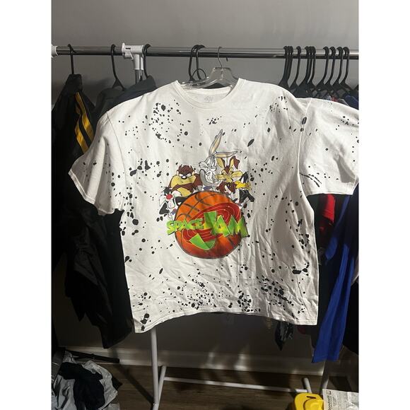 SPACE JAM 2XL oversized graphic t-shirt vintage style mens splattered paint XXL - Picture 1 of 3